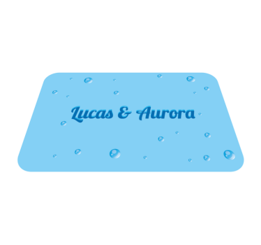 Bubbly couple names custom floor mat - TenStickers