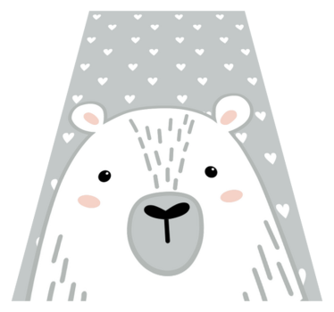 Gray nordic bear baby mat - TenStickers