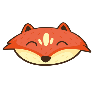 Happy fox face kids carpet - TenStickers
