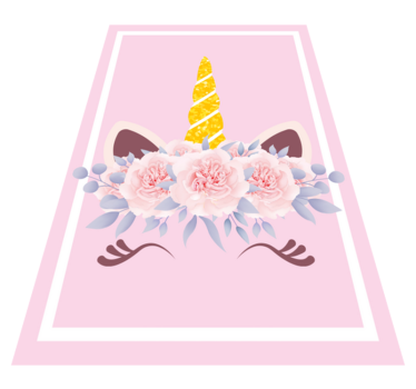 Unicorn Floral Magic kids carpet - TenStickers
