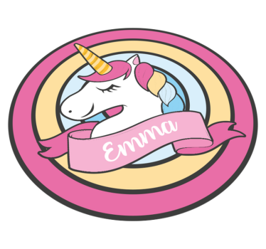 Unicorn wrapped by circles kids play mat - TenStickers
