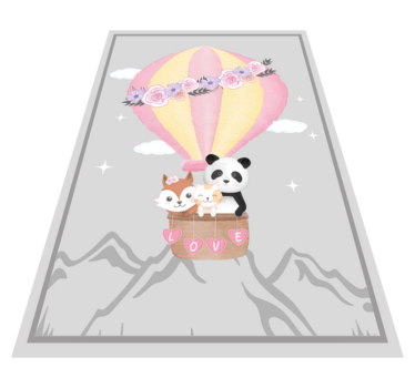 Kids carpet hot air balloon adventure - TenStickers