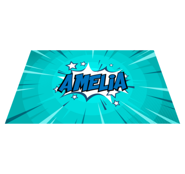 Comic style name teenage bedroom rug - TenStickers