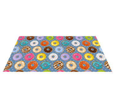 Vibrant donut motif kitchen vinyl mat - TenStickers