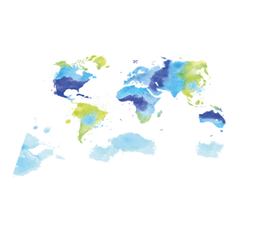Shades of blue on the world map carpet runners for halls - TenStickers