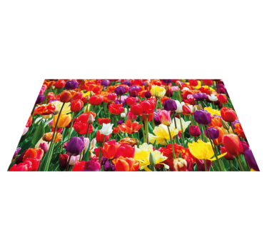 Vibrant Tulip Arrangement floral rug - TenStickers