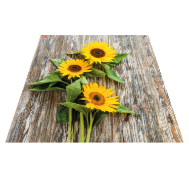 Sunflower Arrangement wood effect rug - TenStickers