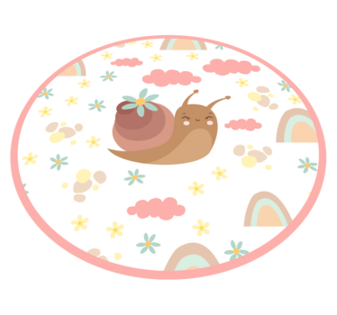 Blue flower and snail flower rug - TenStickers