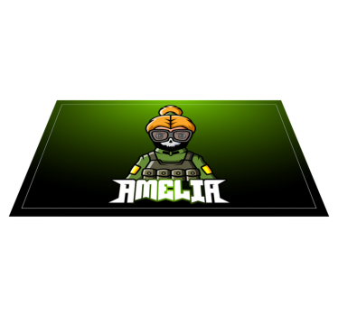 Woman soldier with name teenage bedroom rug - TenStickers