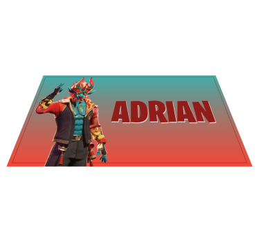 Gaming character with name teenage bedroom rug - TenStickers