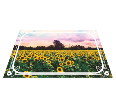 Sunflower field colourful sky flower rug - TenStickers