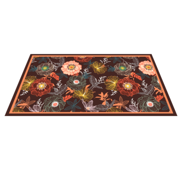 Dark vintage floral style nature carpet - TenStickers