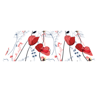 Crimson Blossom Grace floral rug - TenStickers