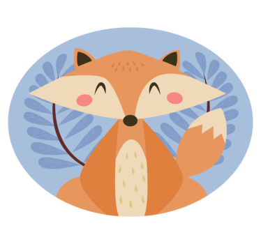 Smart fox pastel colours animal mat - TenStickers