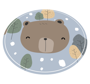 Happy Bear Face kids carpet - TenStickers