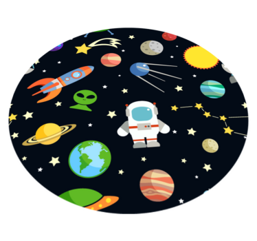 Cartoon different spaceman symbols star carpet - TenStickers