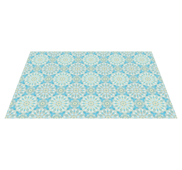 Mandala blue tiles bathroom vinyl flooring - TenStickers