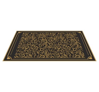 Golden elegant foliage hall rug - TenStickers