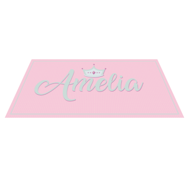 Crowned pink name custom floor mat - TenStickers