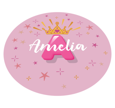 Princess personalised name kids rug - TenStickers
