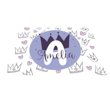 Personalized crown print kids rug - TenStickers