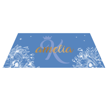 Floral name and initial teenage bedroom rug - TenStickers