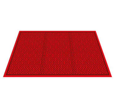 Red gometric pattern kitchen flooring - TenStickers