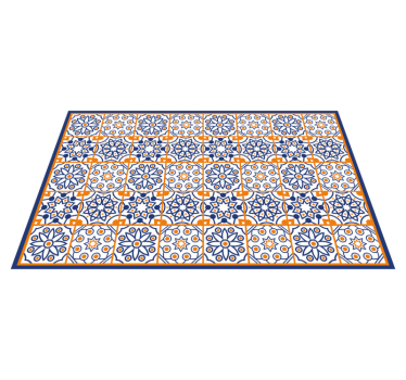 Blue and orange kitchen flooring - TenStickers
