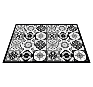 Black white and grey kitchen flooring - TenStickers