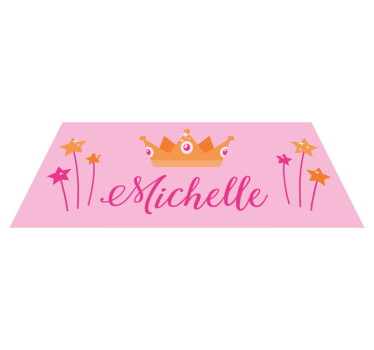 Wands and crown with name kids rug - TenStickers