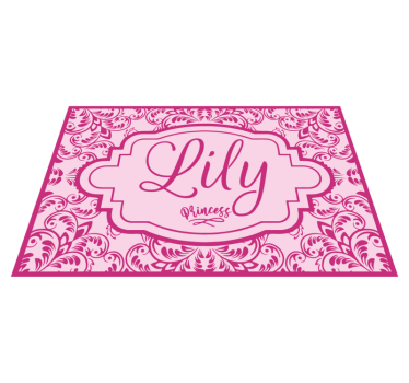 Princess Floral Design custom floor mat - TenStickers