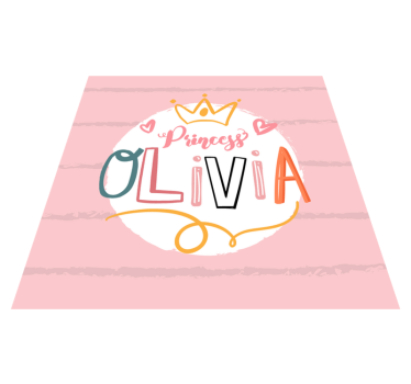 Crowned princess with name kids rug - TenStickers
