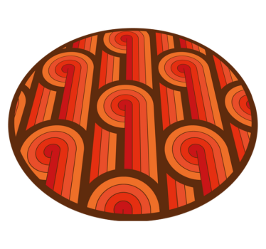 Stripy shapes  retro rug - TenStickers