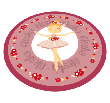 Funny ballerina princess personalised vinyl rug - TenStickers