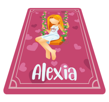 Grass swing with name teenage bedroom rug - TenStickers