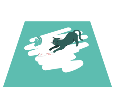 Playful Cat Pursuit bedroom carpet - TenStickers