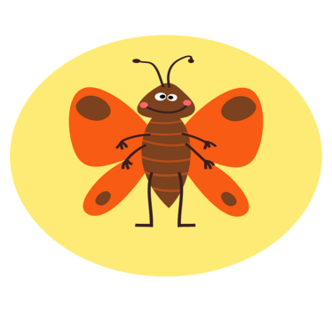 Cheerful Butterfly Character kids carpet - TenStickers