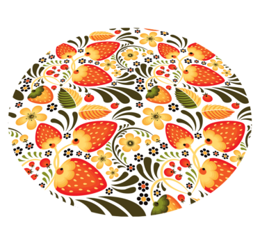 Russian strawberries and golden plants ethnic style rugs - TenStickers