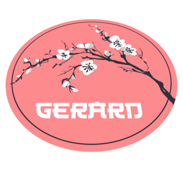 Sakura japanese flowers with name personalised vinyl rug - TenStickers