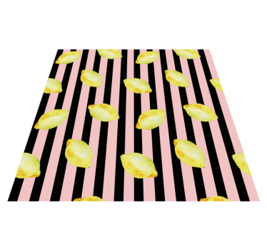 Watercolour pink lemons kitchen flooring - TenStickers