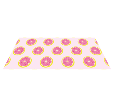Slices of neon pink grapefruit kitchen floor mat - TenStickers