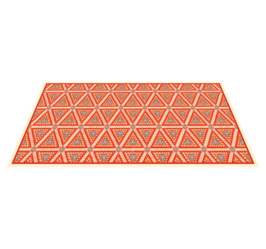 Tribal orange and pink pattern bedroom carpet - TenStickers