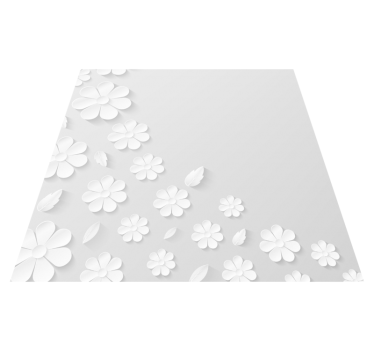 White paper background flower rug - TenStickers