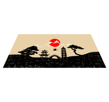 Japanese Landscape Scene bedroom carpet - TenStickers