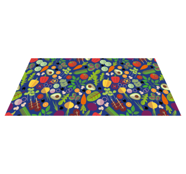 Vibrant Vegetable Pattern kitchen mat - TenStickers