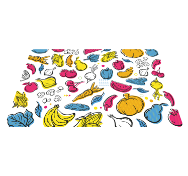 Vibrant fruit illustration kitchen mat - TenStickers