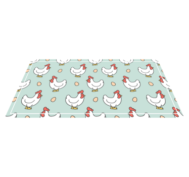 Chickens and Ova kitchen mat - TenStickers