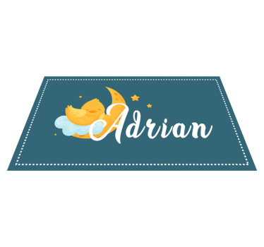 Sleeping duck with name kids rug - TenStickers