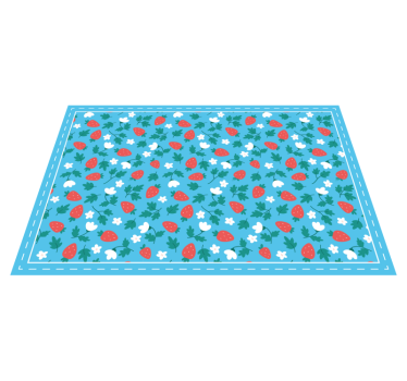 Strawberry Floral Motif kitchen mat - TenStickers