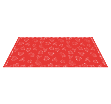 Seamless strawberry doodle pattern kitchen flooring - TenStickers